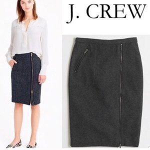 J Crew Asymmetrical Zip Pencil Skirt